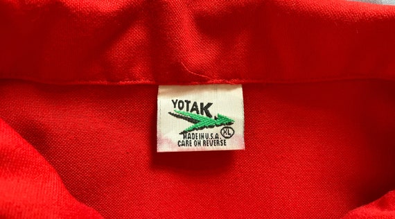 1980s Red Cotton Shirt, Vintage Short Sleeve Blou… - image 8
