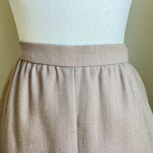 1980s A Line Khaki Skirt, Vintage Midi Skirt image 3