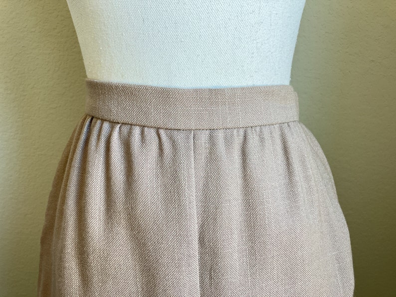 1980s A Line Khaki Skirt, Vintage Midi Skirt image 3