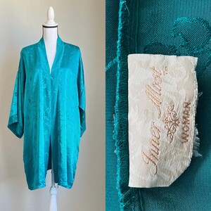 1990s Floral Satin Kimono Robe