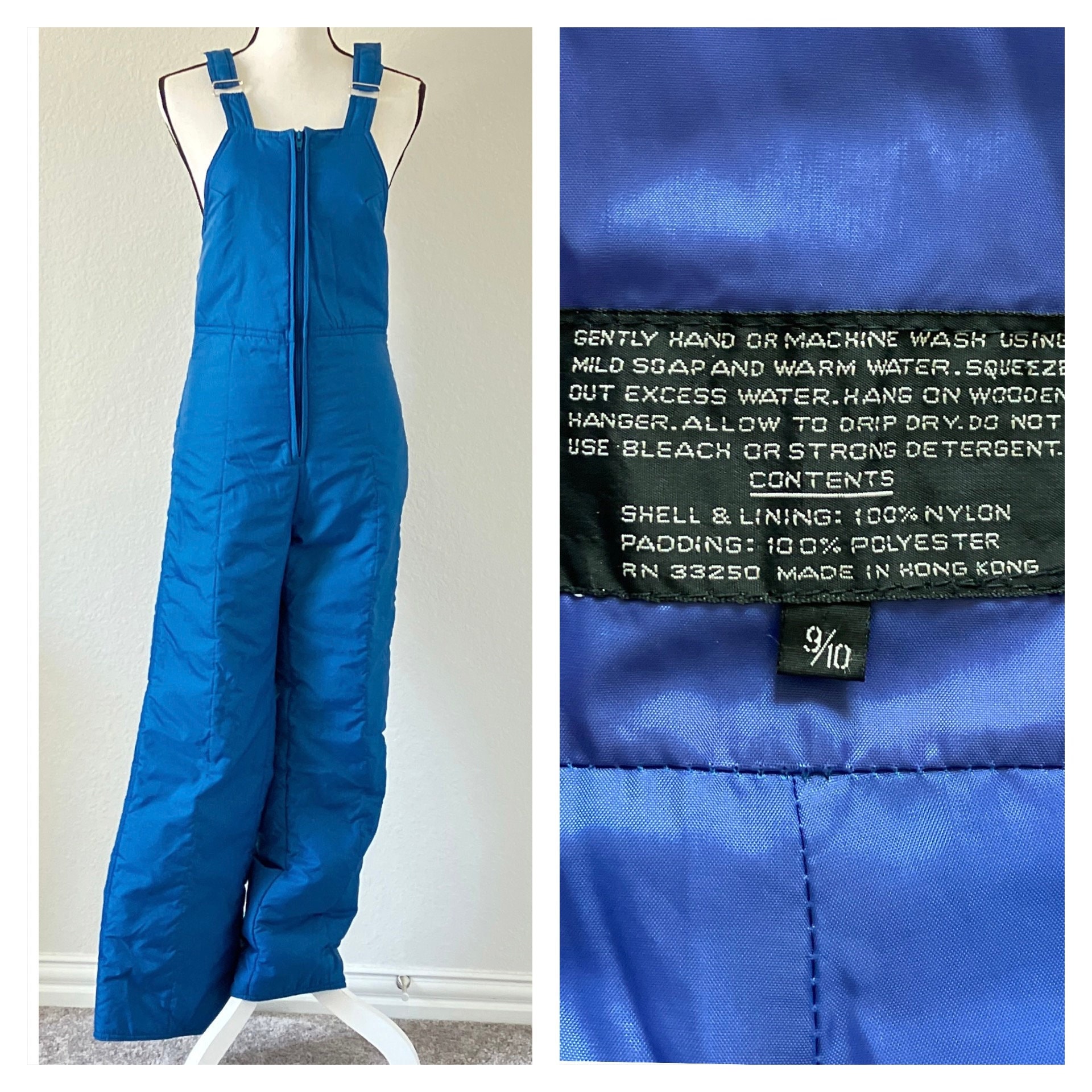1980s 1990s Blue Ski Overalls
