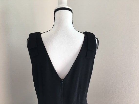 1980s Black Evening Dress, 1990s Sleeveless Cockt… - image 7