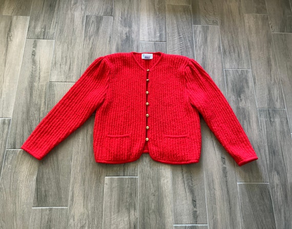 1960s Wool Cardigan, 1950s Nubby Granny Sweater - image 8