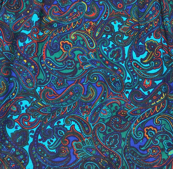 1980s Paisley Midi Skirt, 1990s Colorful Skirt - image 9