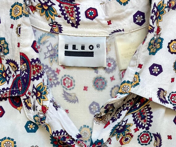 1990s Multicolor Mixed Pattern Blouse - image 8