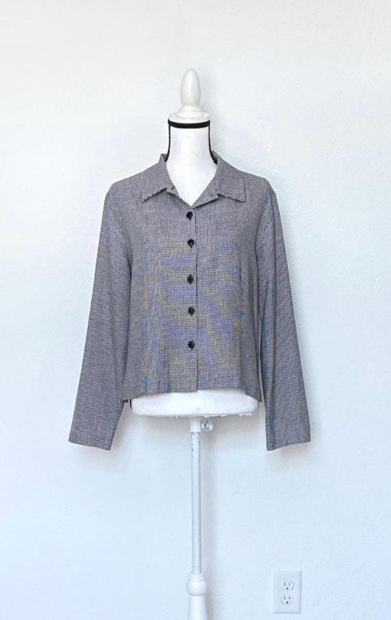 1990s Houndstooth Shacket - image 2