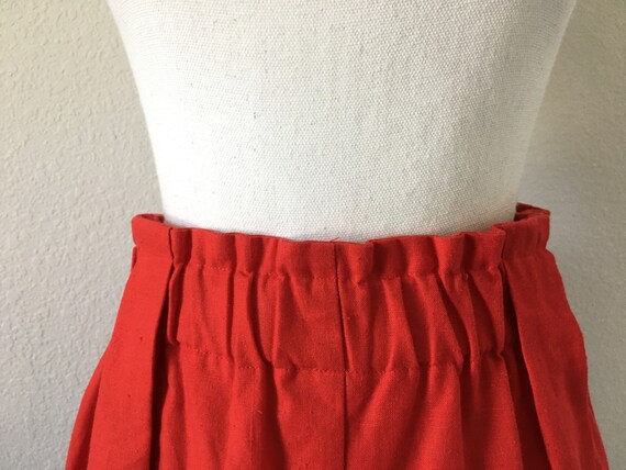 1980s Red Sailor Shorts, Vintage High Waisted Cot… - image 3