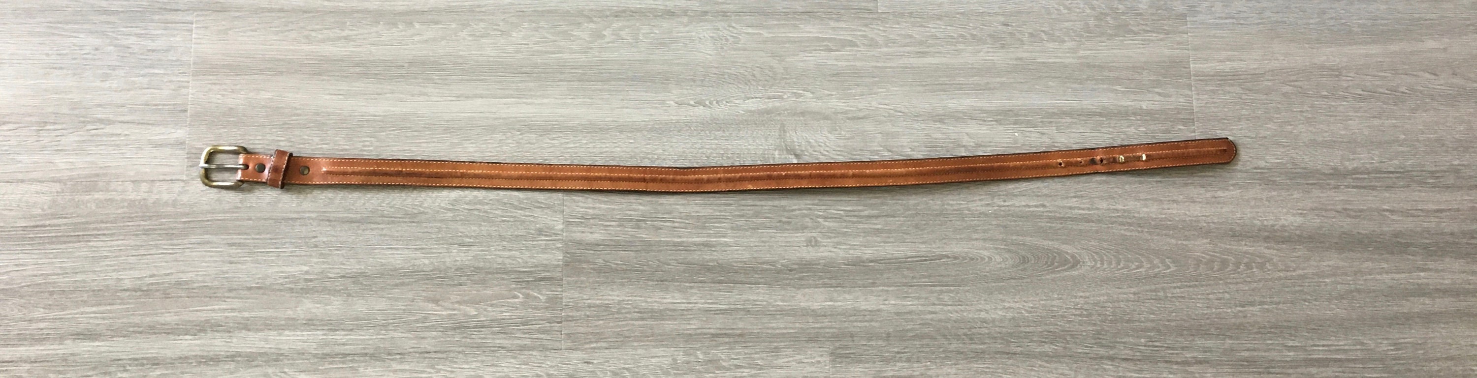 Brown Leather Leegin Western Belt 1986 Shriners Brass Buckle 1980s Vintage Vintage Miller main image 2