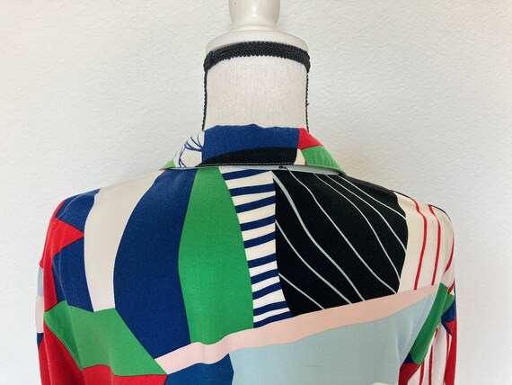 1990s Abstract Print Graphic Multicolored Shirt - image 6