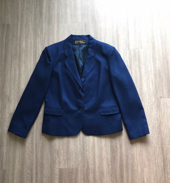 1980s Navy Blue Blazer, Vintage Professional Blaz… - image 7