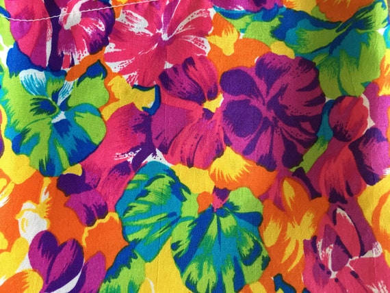 1980s Bright Floral Blouse, Vintage Silky Sweatsh… - image 9