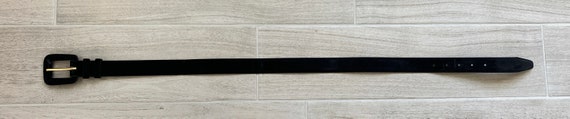 1980s Black Suede Belt, Vintage Wide Leather Belt - image 3