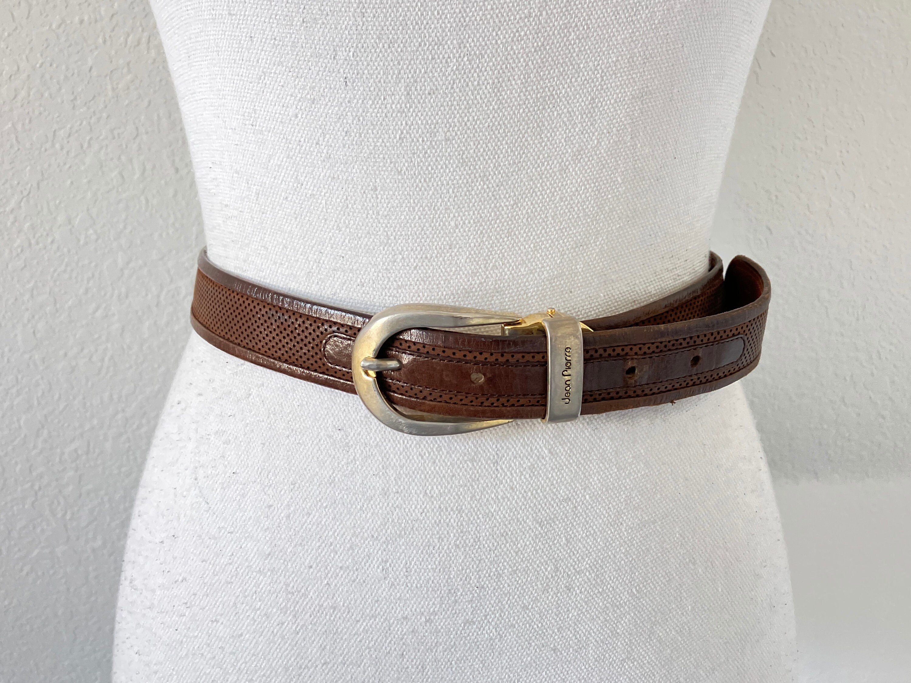 Vintage Jean Pierre Belt, Vintage Brown Leather Dress Belt