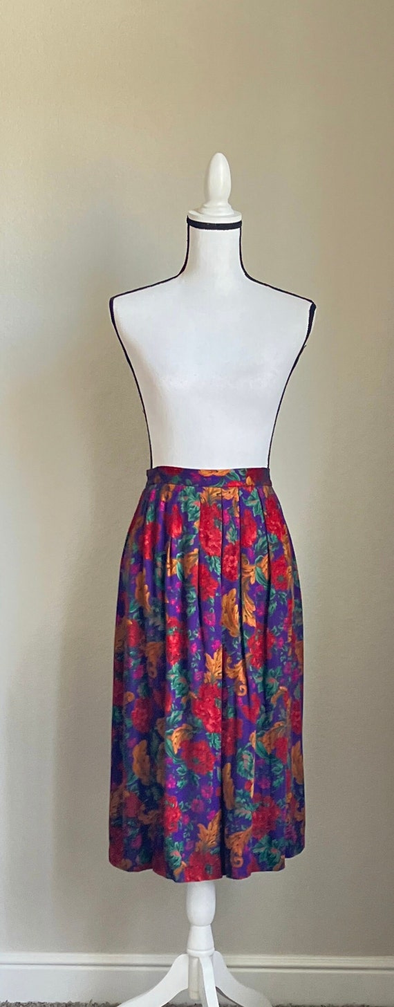 90s Floral Midi Skirt