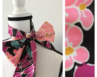 1960s Floral Head Wrap, Vintage Long Belt Scarf