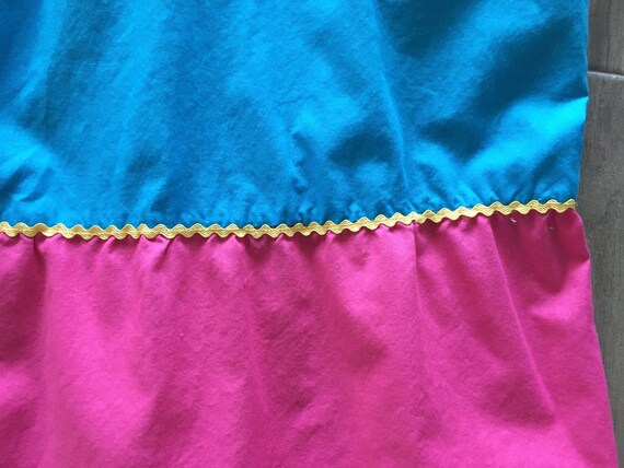 1980s Multicolored Cotton Day Dress, Vintage Pink… - image 10