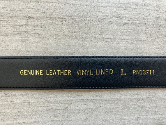 1980s Black Suede Belt, Vintage Wide Leather Belt - image 10