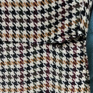 1980s Autumn Houndstooth Dress, Vintage Checkered Button Down Dress image 9