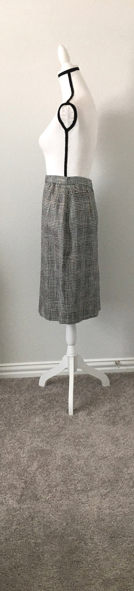 1980s Plaid Silk Blend Skirt, Vintage Multicolore… - image 4