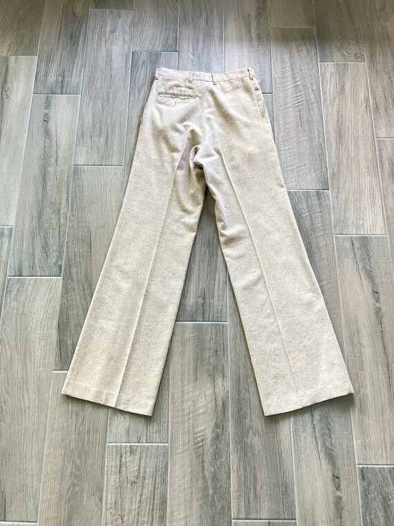 1980s Light Beige Wide Leg Trousers, Vintage Crea… - image 6