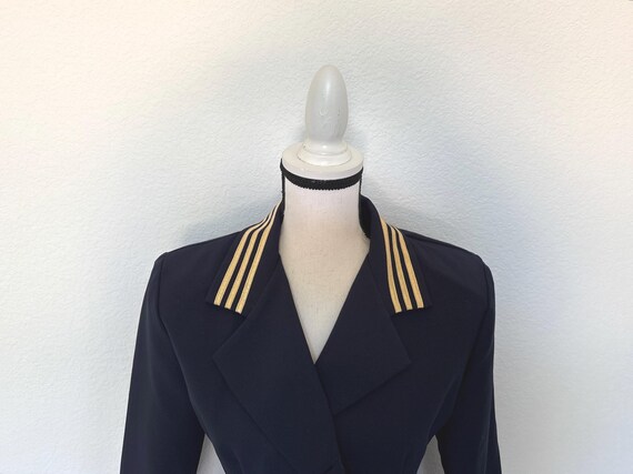 1980s 1990s Navy and Gold Nautical Double Breaste… - image 3