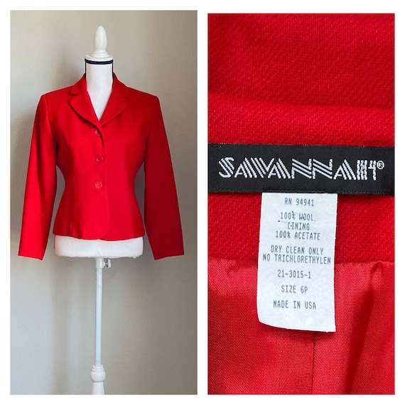 1980s Red Wool Blazer, 1990s Tailored Jacket