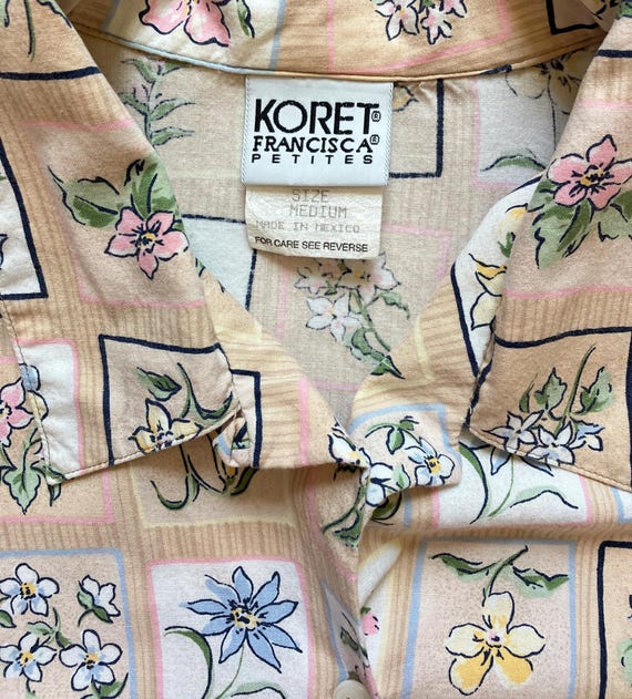 1990s Quilt Pattern Button Down Blouse - image 9