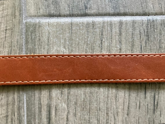 1970s Tan Leather Belt, 1980s Slim Caramel Belt - image 6