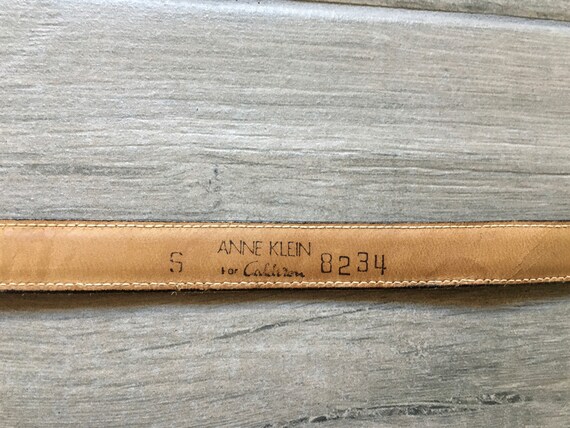 Vintage Anne Klein for Calderon, 1980s Taupe Leather Belt - Etsy display picture 2