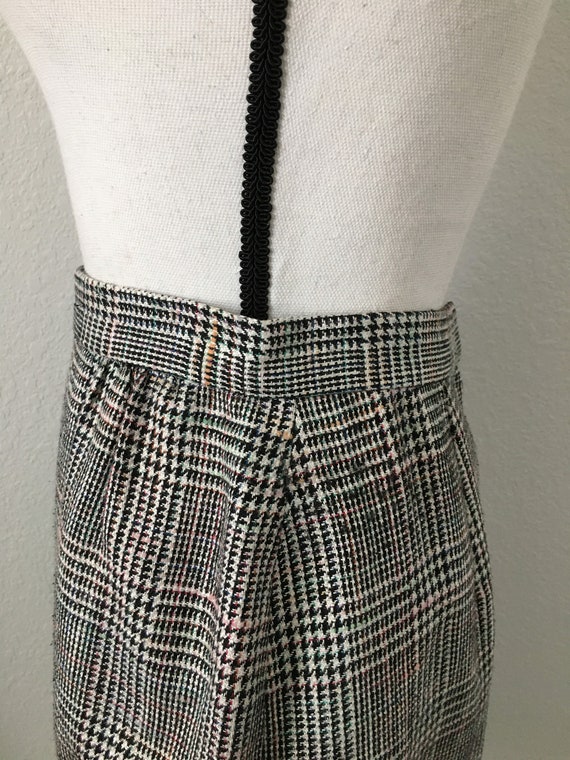 1980s Plaid Silk Blend Skirt, Vintage Multicolore… - image 5