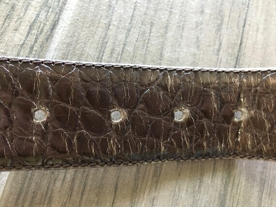 Vintage Harold's, 1990s Brown Faux Croc Belt - image 6
