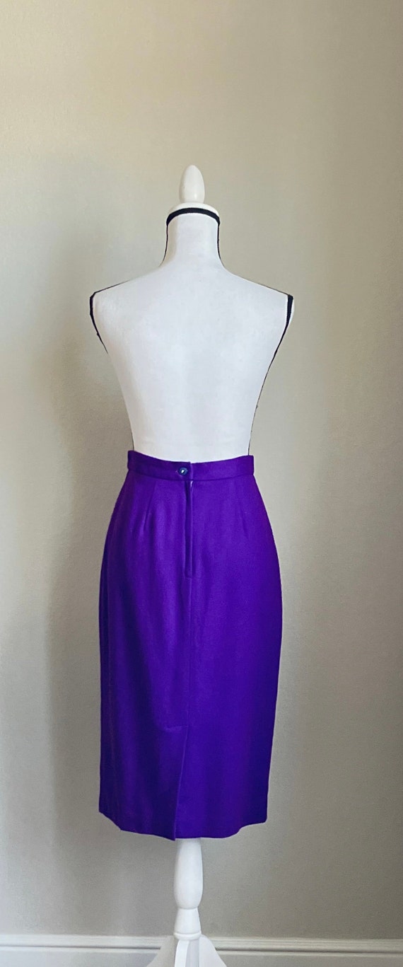 1980s Royal Purple Midi Skirt, Vintage Wool Suit … - image 6
