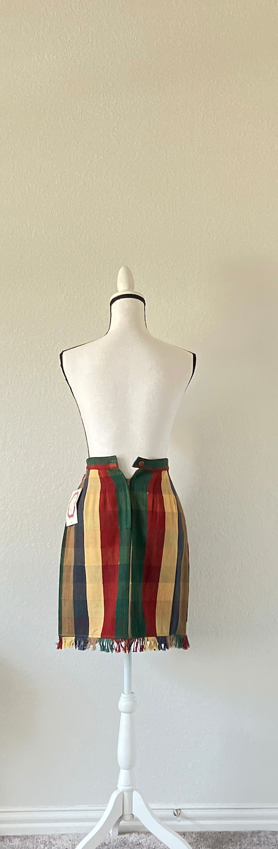 Deadstock Vintage Skirt, 1990s Striped Faux Wrap … - image 6