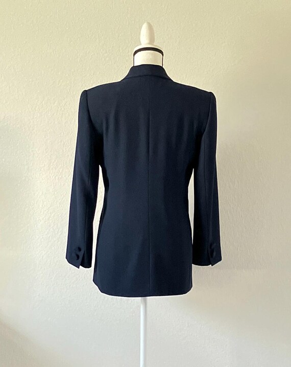 90’s Linen-Blend Collarless Double Breasted Blazer by For Pete's Sake