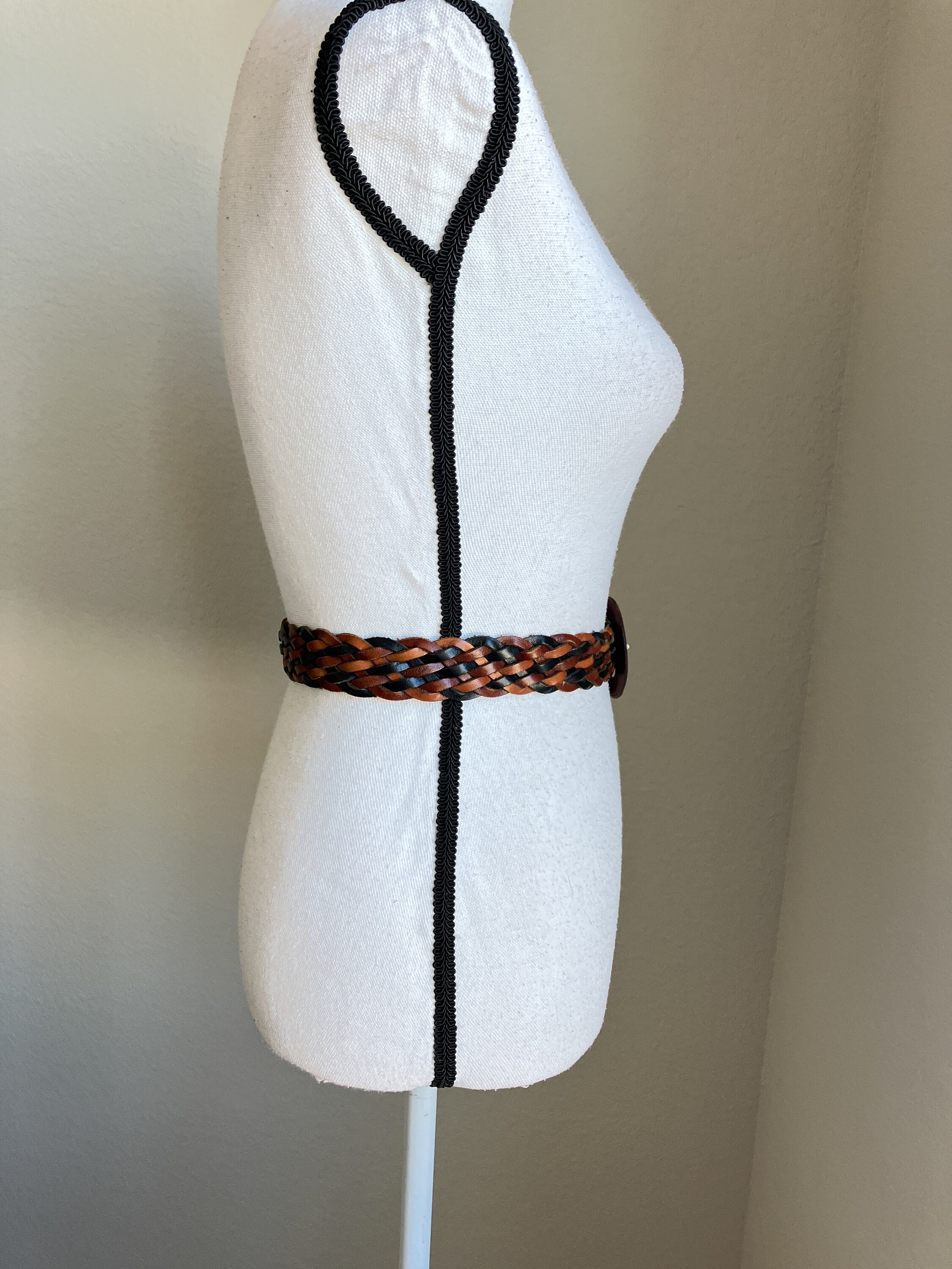 1980s 1990s Wide Multicolored Braided Leather Belt - Etsy display picture 1