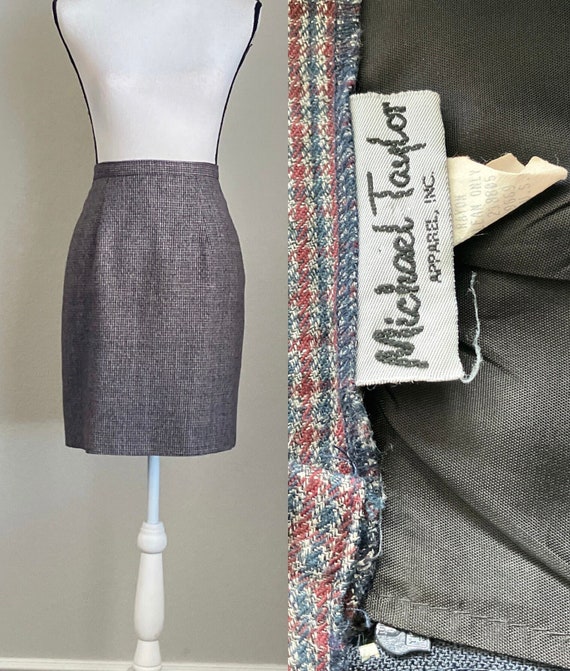 1990s Checkered Skirt, Vintage Mini Plaid Skirt