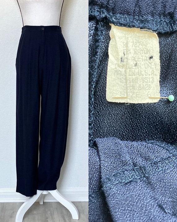 1980s High Waisted Trousers, 1990s Pleated Slacks