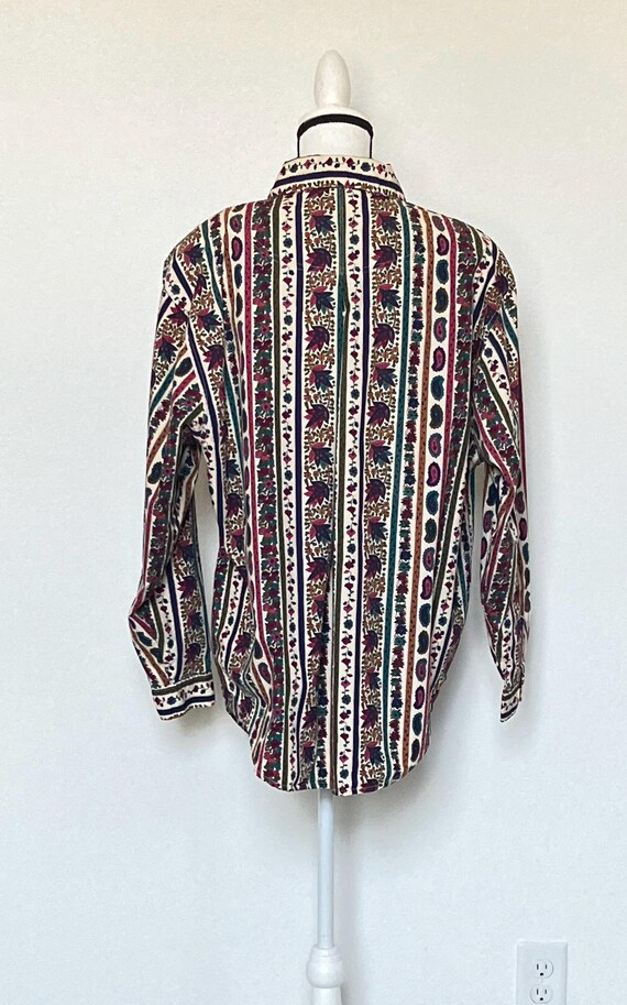 1990s Mixed Pattern Cotton Button Up Shirt - image 5