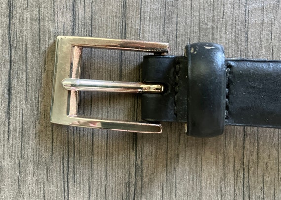 1990s Dark Gray Belt, Vintage Slim Leather Belt - image 5
