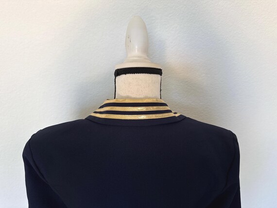 1980s 1990s Navy and Gold Nautical Double Breaste… - image 6