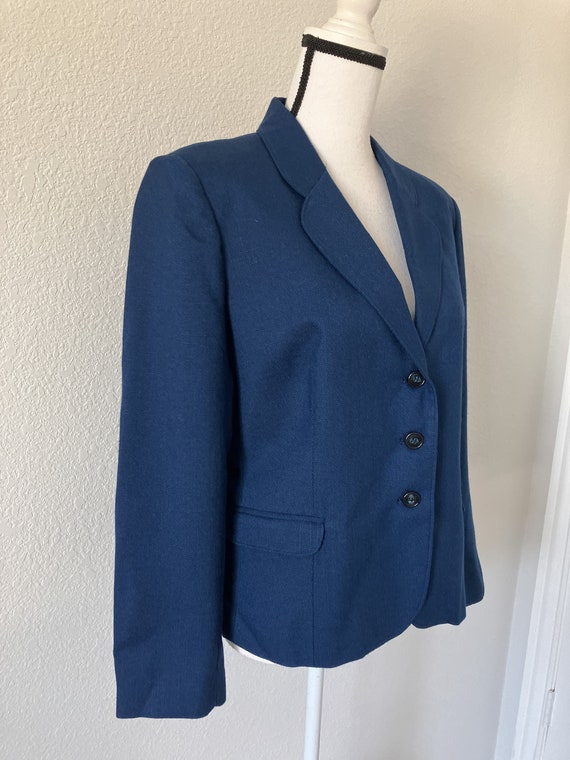 1980s Navy Blue Blazer, Vintage Professional Blaz… - image 4