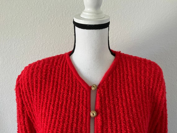 1960s Wool Cardigan, 1950s Nubby Granny Sweater - image 3