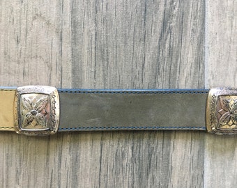 Vintage 1990s Brighton Multicolored Leather Belt With Floral  display picture 2