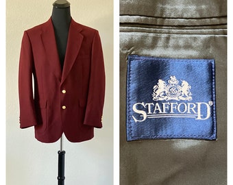 1980s Ron Burgundy Blazer, Vintage Maroon Sports Coat