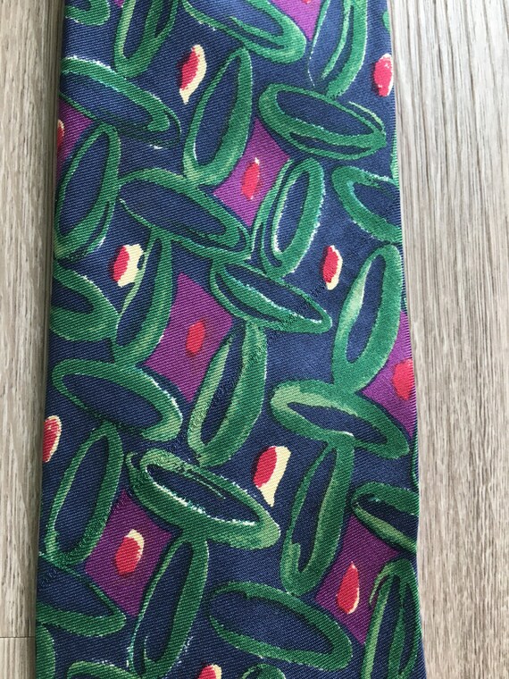 1980s Brightly Colored Abstract Tie - image 7