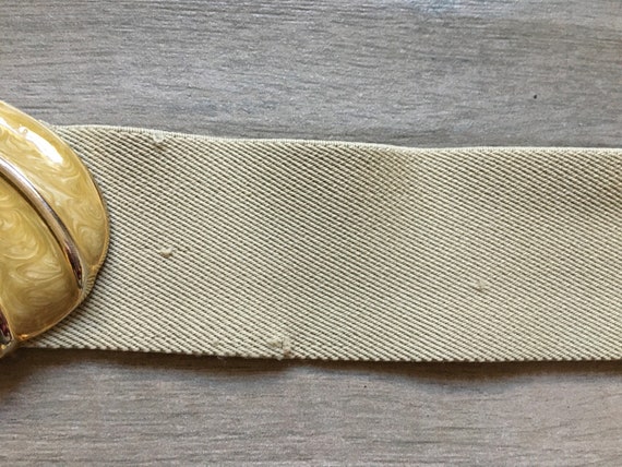 1970s Khaki Stretch Belt, 1980s Tan Cinch Belt - image 6