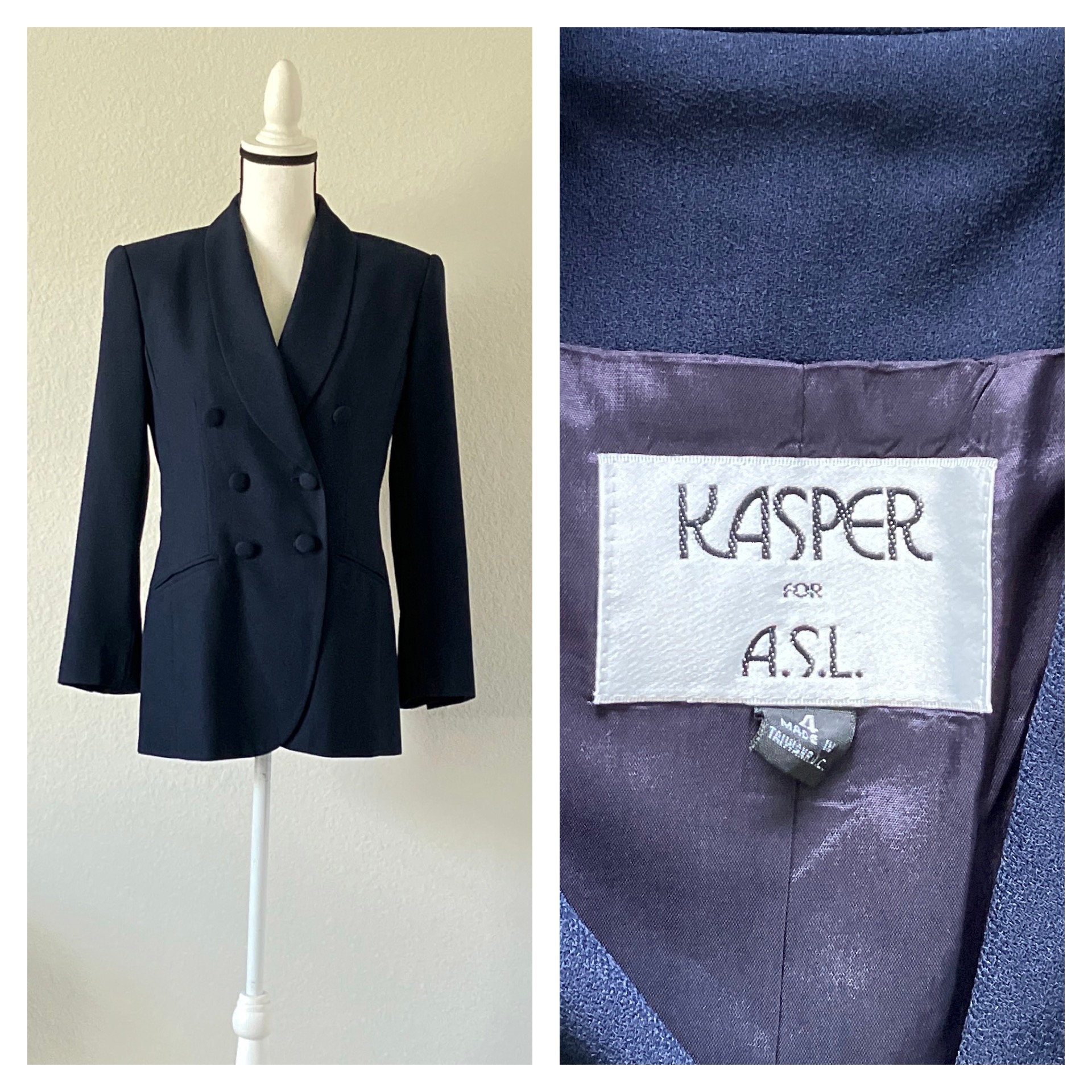 Kasper Women's Petite Size Two Button Jacket, Grey/Black, 2 Petite :  : Clothing, Shoes & Accessories