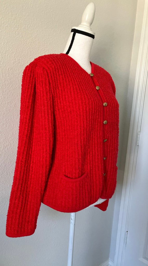 1960s Wool Cardigan, 1950s Nubby Granny Sweater - image 4