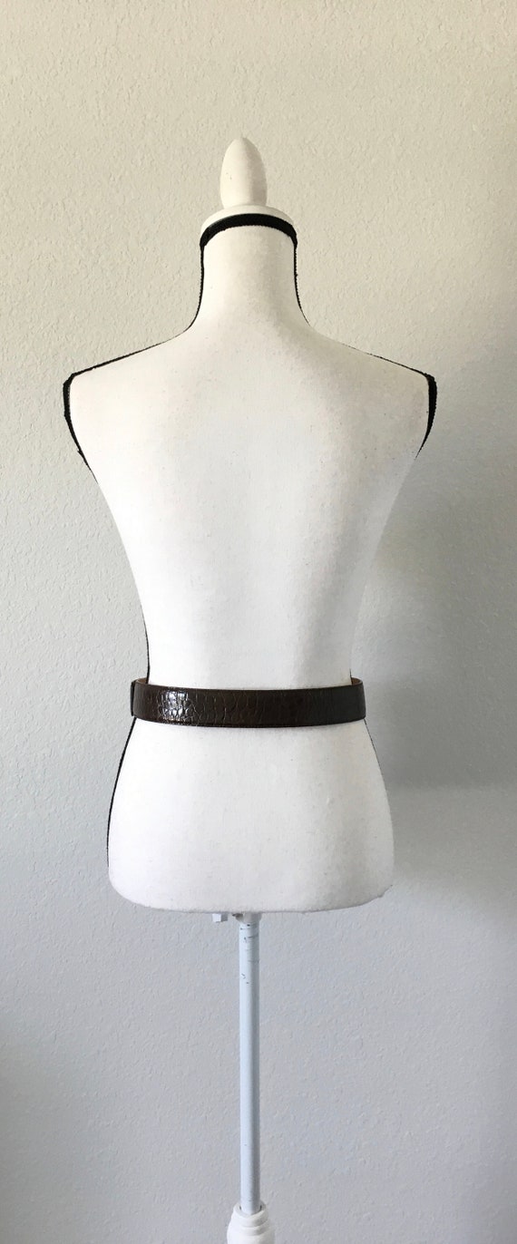 Vintage Harold's, 1990s Brown Faux Croc Belt - image 2