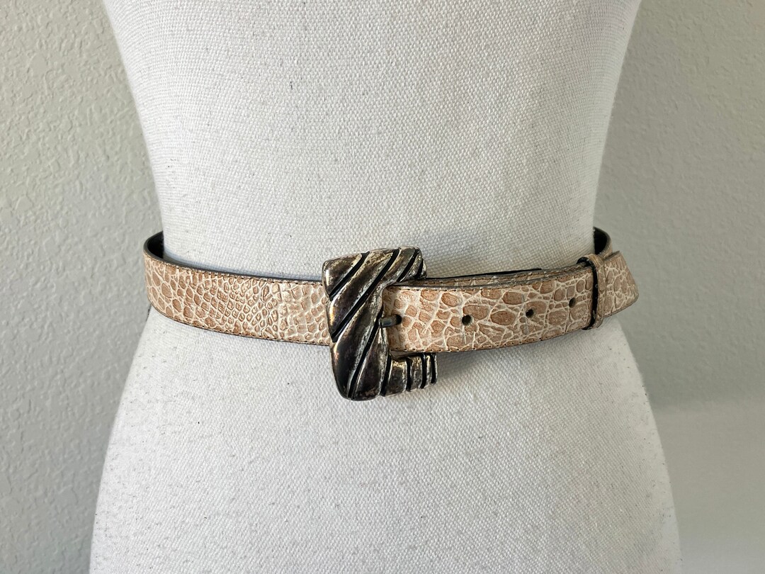 Erge Tan Croc-Embossed Leather Belt Croco Embossed Leather Belt: Honey Tan Italian Vegtan  main image 4